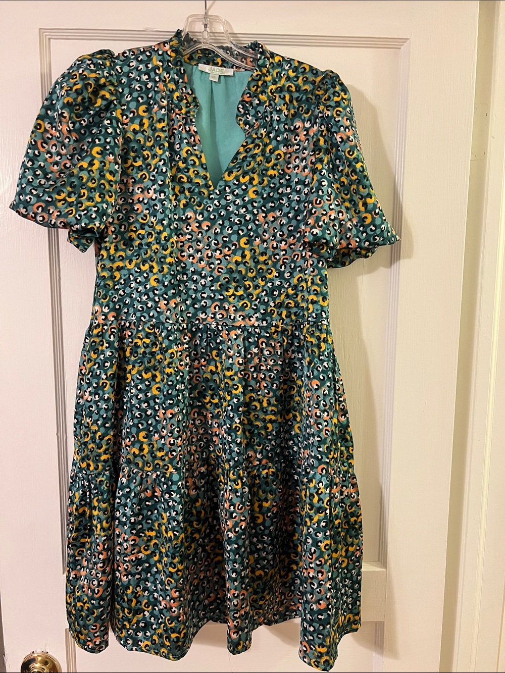 Jade Teal Multi-Color Printed Mini Dress